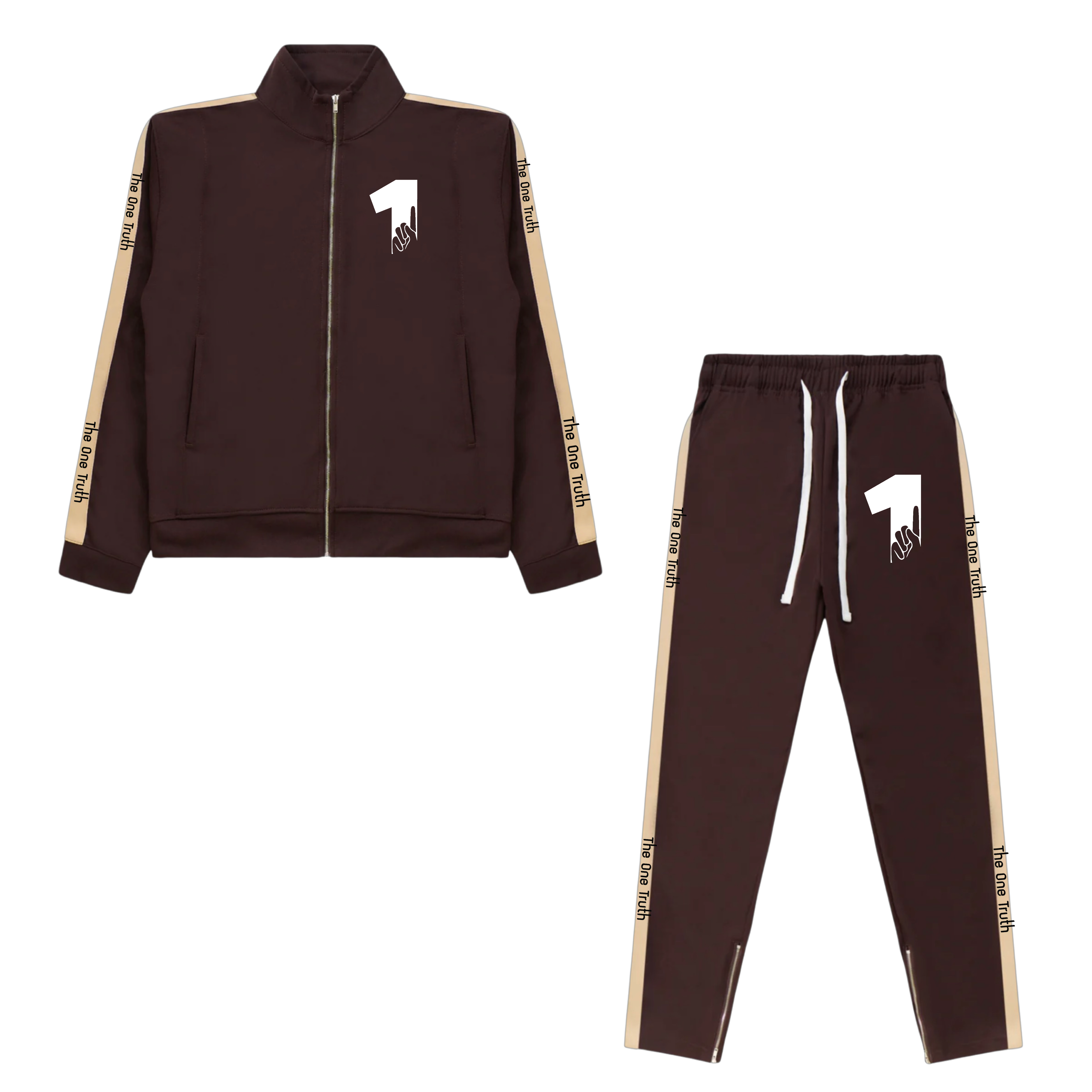 The One Truth - Tracksuit Set Brown & White